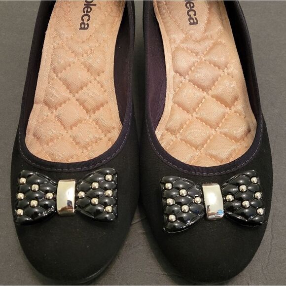 BLACK MOLECA LOW WEDGE STYLE FLAT SHOES - Picture 3 of 16